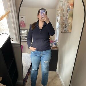 Karen Scott sport navy blue medium long sleeve top